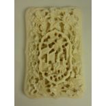 19th century Chinese Canton carved ivory visiting card case,