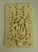19th century Chinese Canton carved ivory visiting card case,