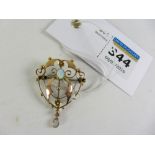 Edwardian brooch/pendant set with opals Condition Report <a href='//www.
