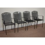Set four black finish garden chairs Condition Report <a href='//www.