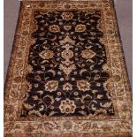 Persian Ziegler design blue and gold ground rug carpet,