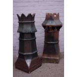 Two glazed terracotta crown top chimney pots Condition Report <a href='//www.