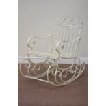 White finish metal rocking chair, W59cm Condition Report <a href='//www.