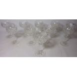 Set of ten cut crystal wine glasses H18cm Condition Report <a href='//www.