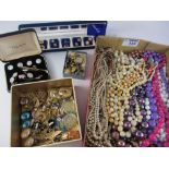 Two pairs Mexican ear-rings, Vitorio Sardi ear-rings, bead necklaces, pearls,