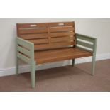 Florenity teak and green painted bench, W118cm Condition Report <a href='//www.
