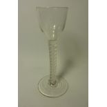 Georgian cotton twist stem drinking glass H15cm Condition Report <a href='//www.