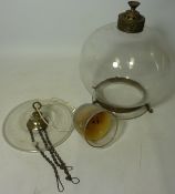 19th century brass and glass candle holder Condition Report <a href='//www.