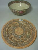 Large Charlotte Rhead bowl and charger Condition Report <a href='//www.