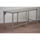 Stainless steel rectangular preparation table, 180cm x 60cm,