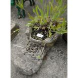 Composite stone planter in the form of a shoe Condition Report <a href='//www.