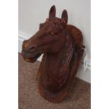 Wall mounted cast iron horse head on plaque