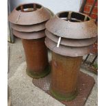 Pair glazed terracotta chimney pots Condition Report <a href='//www.