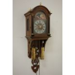 Dutch style oak wheel back wall hanging clock CLOCKS & BAROMETERS - as we are not a retailer,