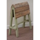Late 20th century pine saddle/tack stand on painted base, W78cm,