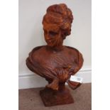 Cast iron garden bust of a Lady, H60cm Condition Report <a href='//www.