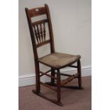 Georgian country elm rocking chair with rush seat Condition Report <a