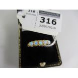 Silver-gilt five stone opal ring stamped 925 Condition Report <a href='//www.