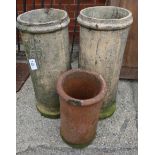 Pair terracotta chimney pots and another small chimney pot Condition Report <a