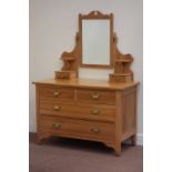 Edwardian satin walnut dressing chest fitted with two short and two long drawers,