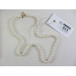 Pearl ncklace 45cm the clasp stamped 14kt Condition Report <a href='//www.