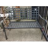 Metal lattice effect black finish garden bench W120cm Condition Report <a