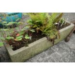 Composite stone rectangular planter,