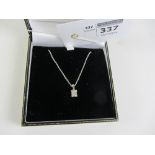 Diamond white gold pendant necklace hallmarked 18ct approx 0.