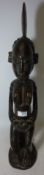 Early to mid 20th Century large carved African tribal lady H 70 cm Condition Report