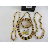 Collection of modern amber type jewellery Condition Report <a href='//www.