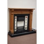 Compete fire place comprising of - Victorian style cast iron fire inset fitted with decorative