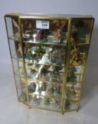 Collection of woodland animal ornaments with glazed display unit Condition Report