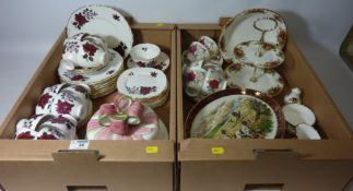 Royal Albert Country Roses ceramics, Colcough tea set, game plates,