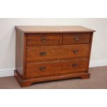 Edwardian oak chest fitted with two short and two long drawers, W114cm, H79cm,