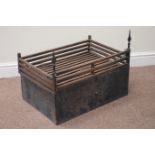 20th century wrought metal rectangular fire grate,