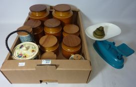 Hornsea and other storage jars and a set of Vintage scales Condition Report <a