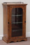 Victorian walnut and ebonised music cabinet enclosed by single glazed door, W56cm, H96cm,