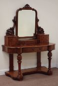 Late Victorian mahogany serpentine Duchess dressing table fitted with single drawer,