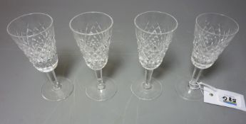Set four Waterford cut crystal thistle sherry glasses Condition Report <a