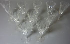 Set ten Waterford cut crystal 'Sheila' pattern wine/ champagne glasses Condition Report
