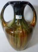 Early 20th Century Bretby twin handled vase with drip glaze Condition Report