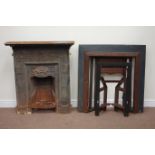 Early 20th century cast iron fire place with Art Nouveau decoration marked 'Gallery Paris M14' and