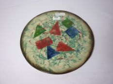 Eskdale Studio hand painted ceramic platter 'Biology versus Geometry' D36cm Condition