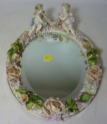 19th/ early 20th Century Dresden type porcelain mirror frame,