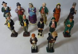 A collection of German Erphila porcelain Dickensian figures. H.