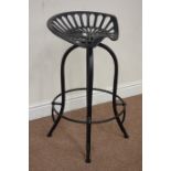 Black cast aluminium tractor seat stool Condition Report <a href='//www.