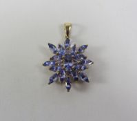 Gold tanzanite star shaped pendant hallmarked 9ct Condition Report <a