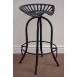 Black cast aluminium tractor seat stool Condition Report <a href='//www.