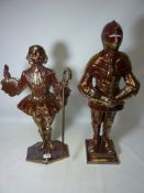 Two cast lustre fireplace figures H.