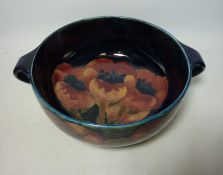 William Moorcroft 'Poppy' twin handled footed bowl c. 1920 D.